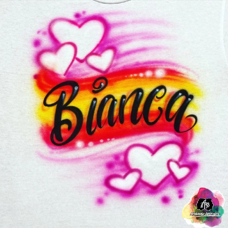 Airbrush Hearts Shirt Design