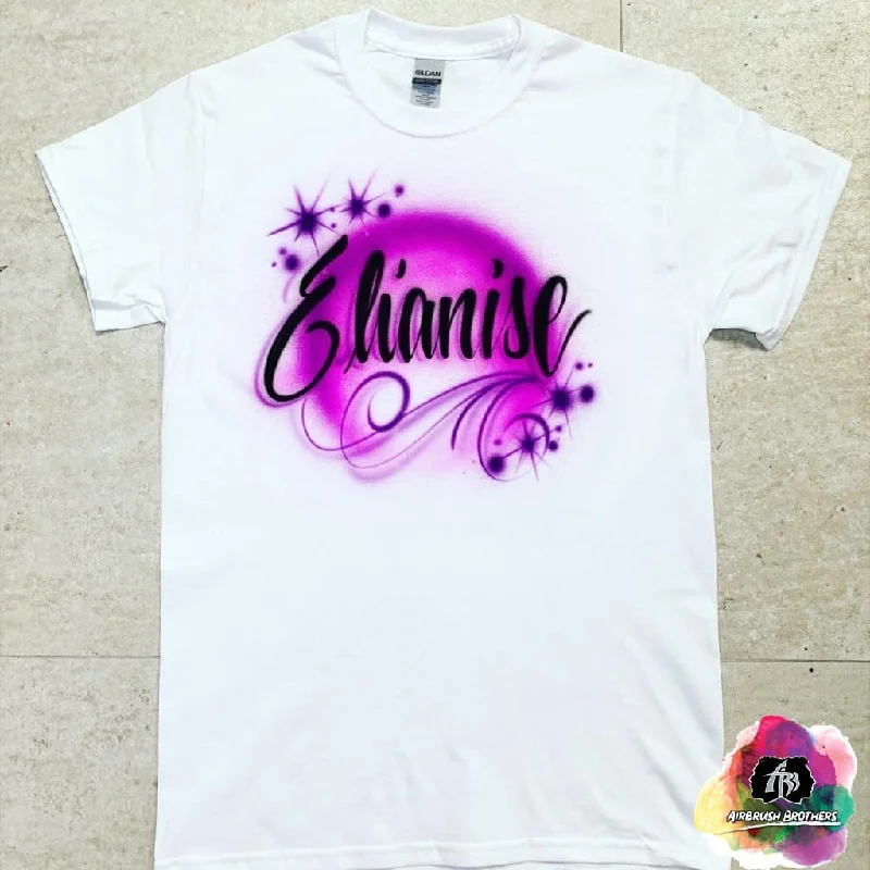 Airbrush Name With Swirls Shirt Design