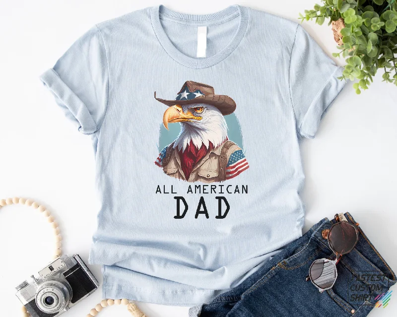 All American Dad T-Shirt, Vintage Eagle Patriotic T-Shirt Gift, American Eagle T-Shirt, USA Father's Day T-Shirt, Cool Eagle T-Shirt, E0079