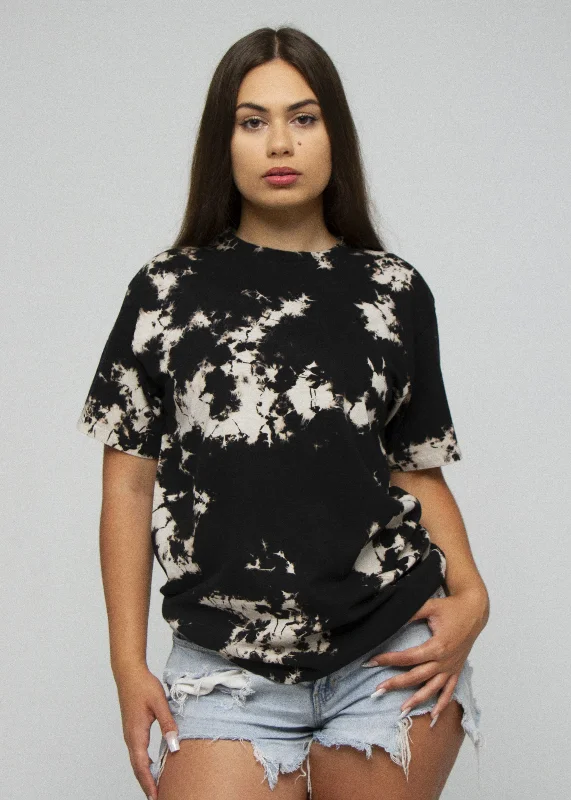 Black Khaki Crystal Wash Tie Dye T-Shirt