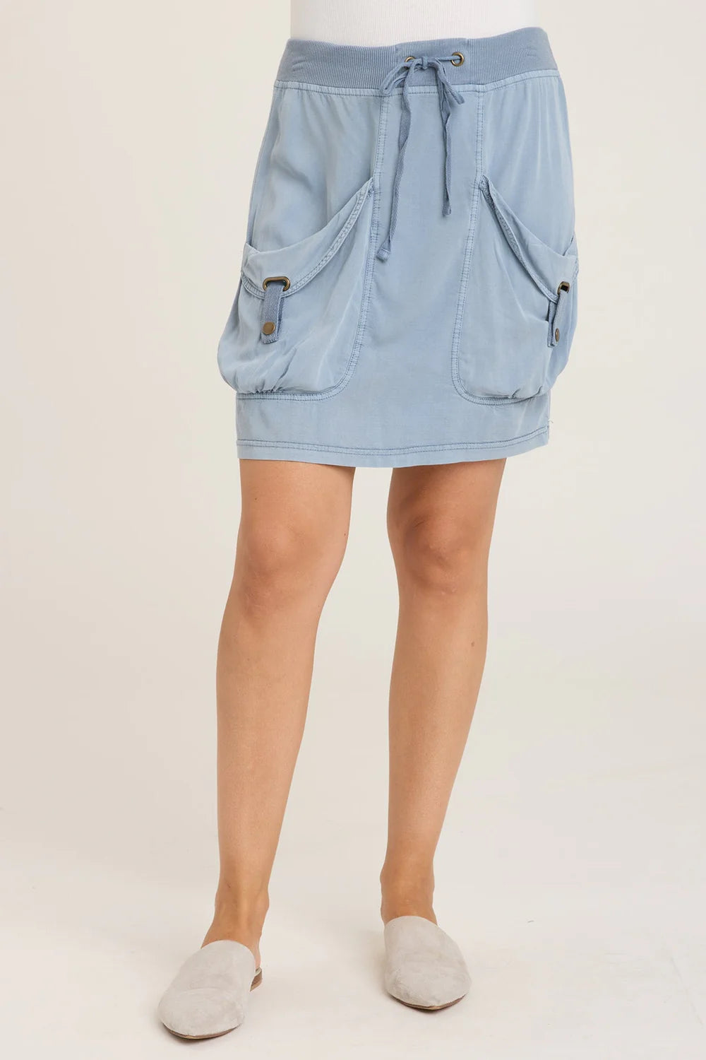 Twill Shirley Mini Skirt - Orion Blue Pigment