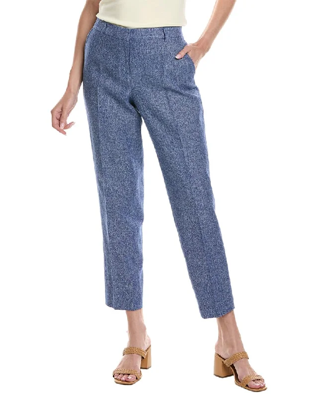 Anne Klein Straight Linen-Blend Ankle Pant