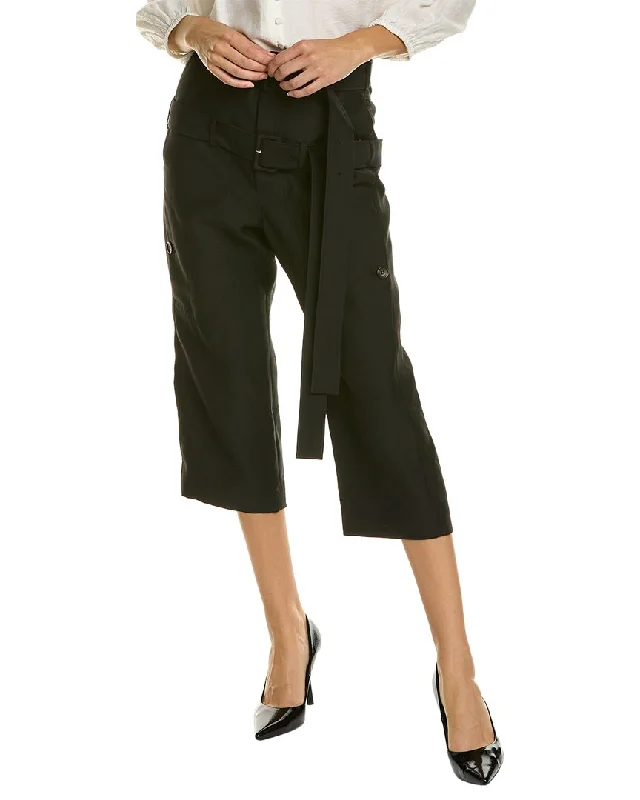 LANVIN Belted Wool & Silk-Blend Pant