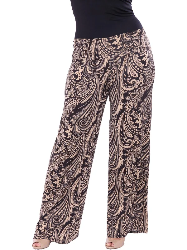 Plus Womens Printed Polyester Palazzo Pants