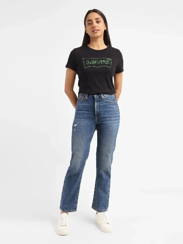 Women's High Rise Wedgie Straight Fit Jeans