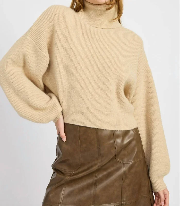 Aria Sweater Top In Natural