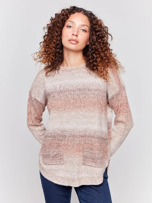 Sweater with Removable Scarf - Timber