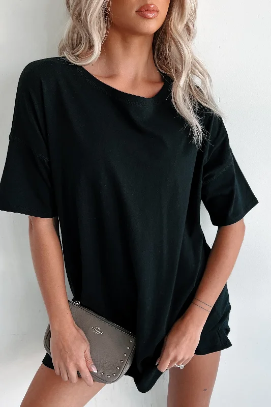 Oversized T-Shirt Dress (Black)