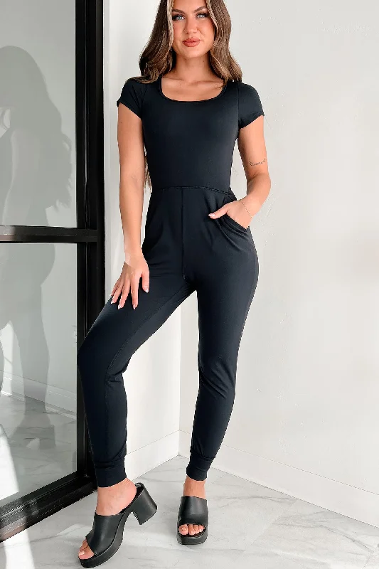 Healthy Living Jogger Active Jumpsuit (Black)