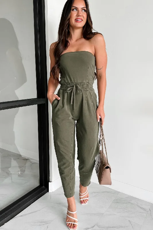 I Make The Rules Mono B Strapless Jumpsuit (Ivy Green)