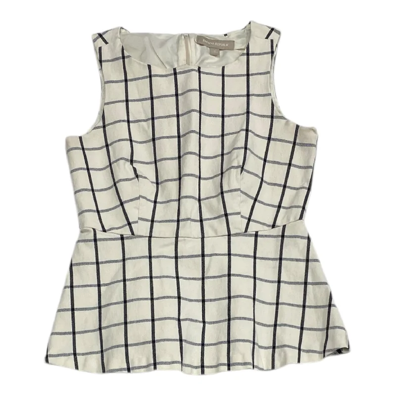 Top Sleeveless By Banana Republic In Plaid Pattern, Size: Xs