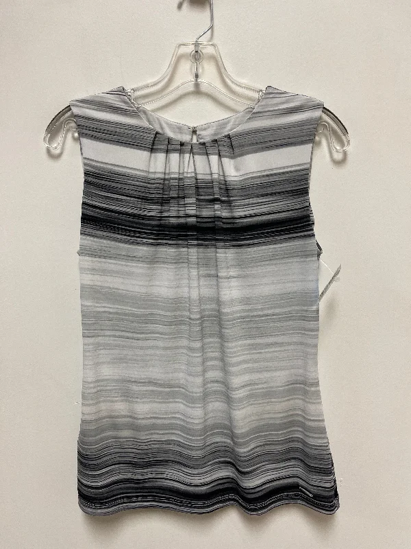 Top Sleeveless By Calvin Klein In Grey & White, Size: S