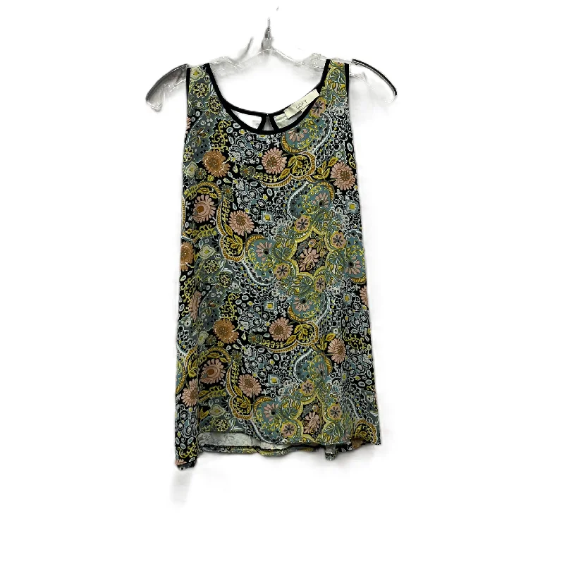 Top Sleeveless By Loft In Black & Yellow, Size: Xl