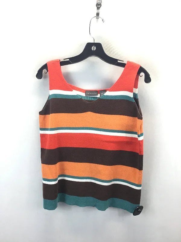 Top Sleeveless By Relativity In Brown & Orange, Size: M