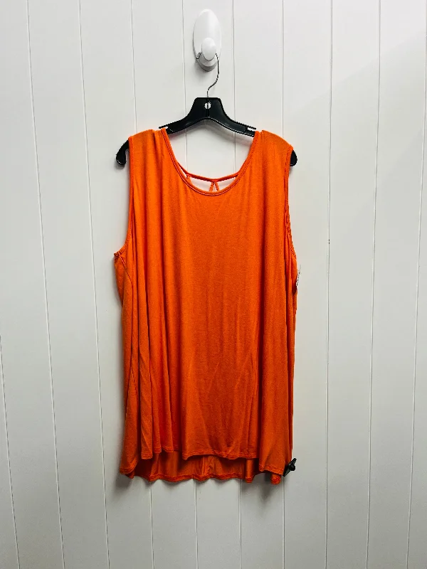 Top Sleeveless By White Birch In Orange, Size: 3x