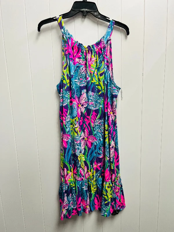 Dress Casual Short By Lilly Pulitzer In Green & Purple, Size: L