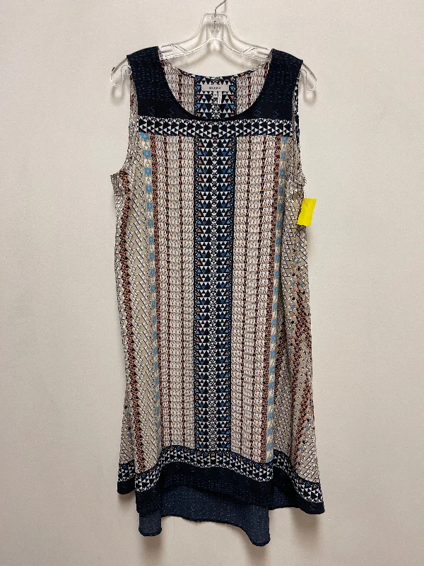 Dress Casual Short By Zozo In Blue & Cream, Size: Xl