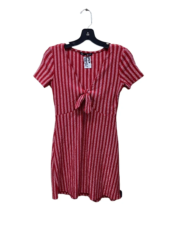 Red & White Dress Casual Midi Zara, Size S