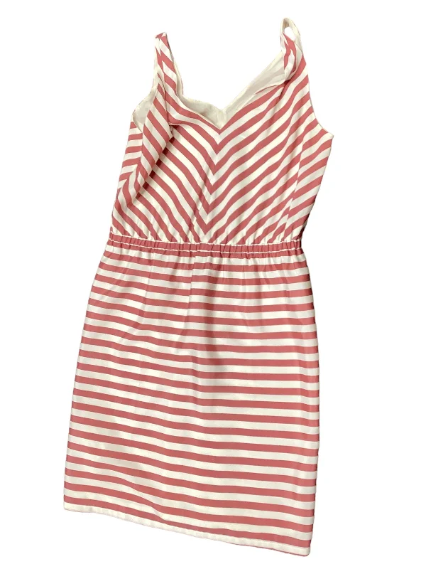 Striped Pattern Dress Casual Midi Loft, Size M