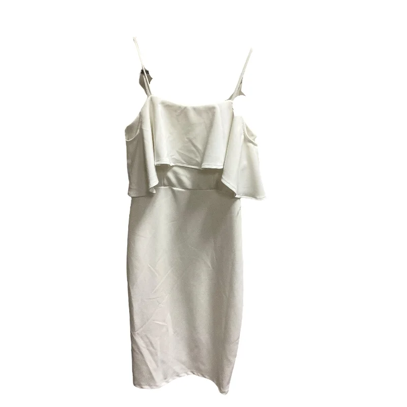 White Dress Casual Midi Premier Amour, Size 2