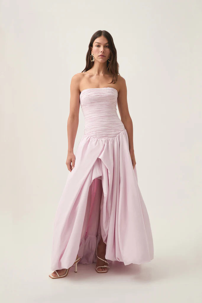 Aje Violette Bubble Hem Maxi Dress - Pastel Pink