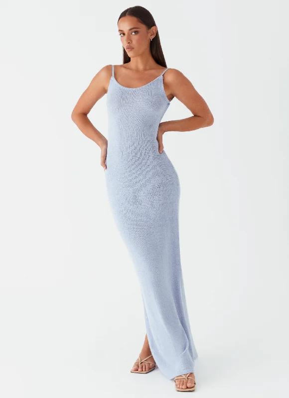 Scarlett Steel Maxi Dress - Powder Blue