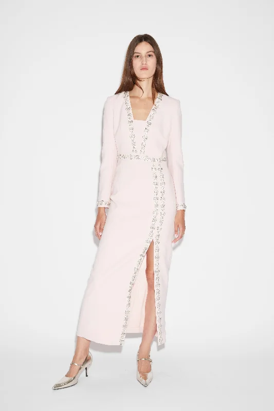 HAVEN DRESS PINK EMBELLISHED CREPE