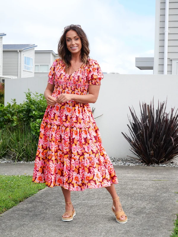 Leoni Short Sleeve Phoenix Dress Floral