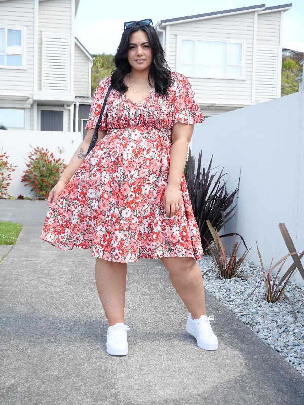 Sunday Boho Sofia Dress Red Floral