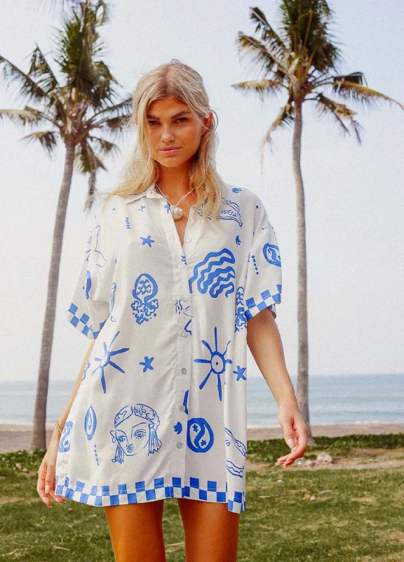 Palm Collective - Blue Bae Shirt Dress